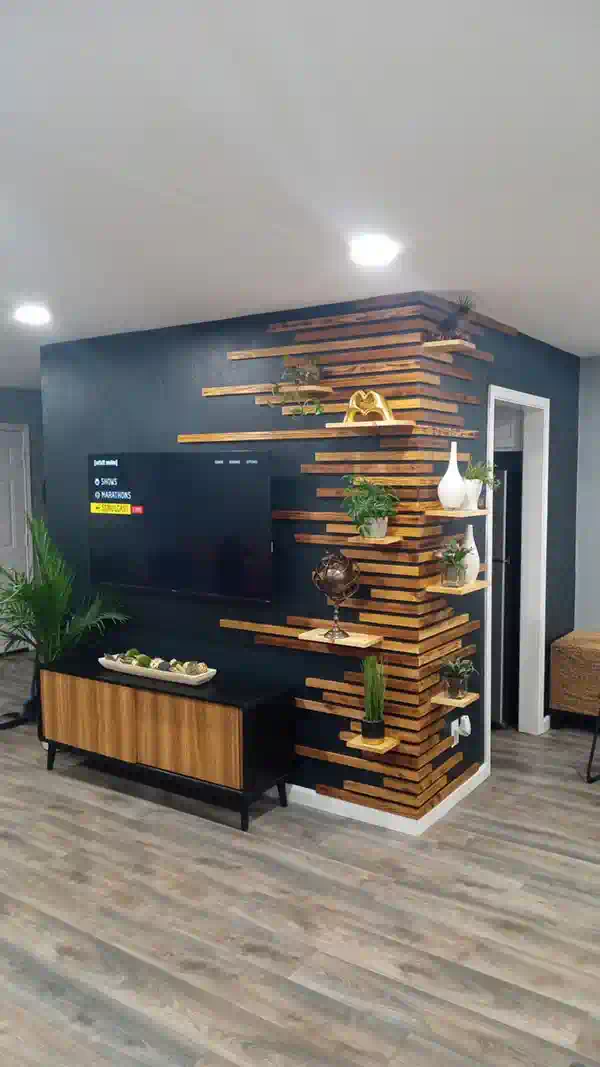 Floating Wood Wall